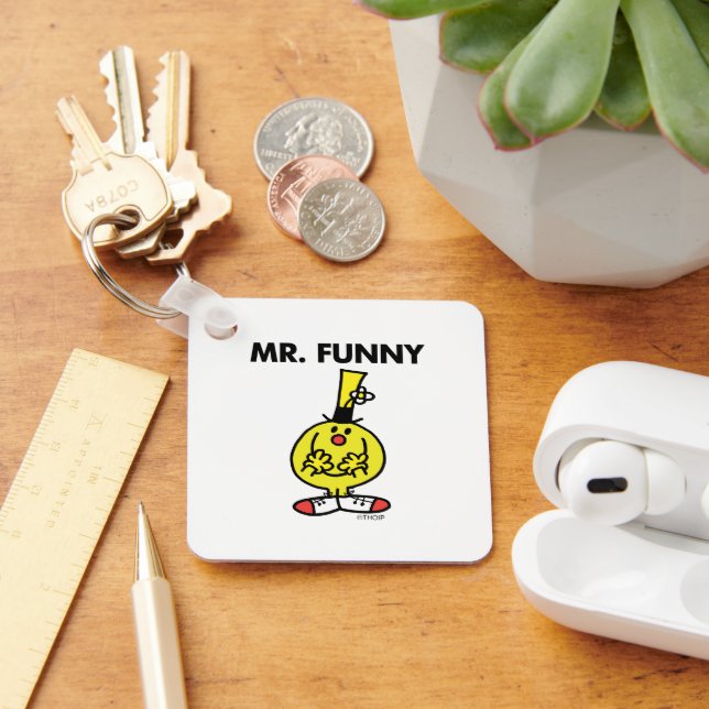 Laughing Mr. Funny With Flower Key Ring (Desk)