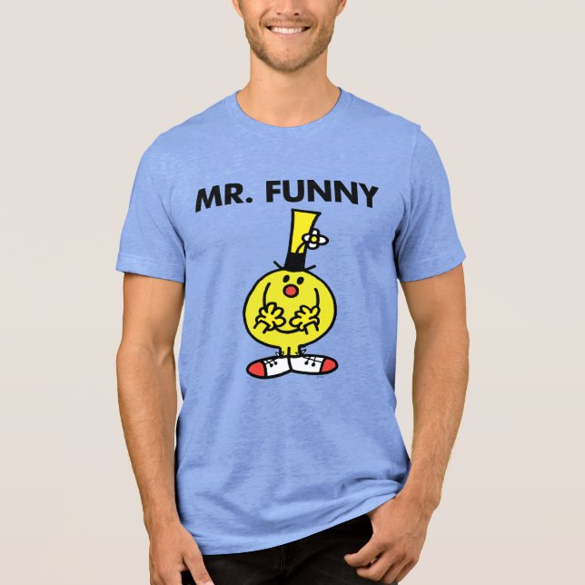 Laughing Mr. Funny With Flower Tri-Blend Shirt (Front)