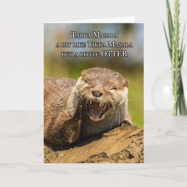 Laughing Otter Fun Birthday Greeting Card Humour (Front)