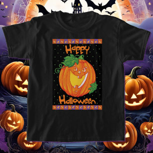 Laughing Pumpkin Cute Halloween Girl's T-Shirt