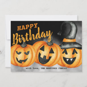 Laughing Pumpkin Happy Birthday Halloween Card
