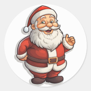 Laughing Santa Claus Cartoon Sticker