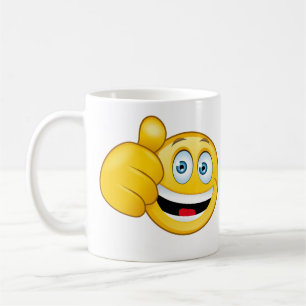 laughing smilie with thumb up coffee mug