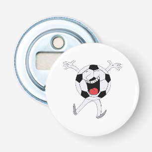 Laughing Soccer Ball Mascot Bottle Opener