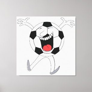 Laughing Soccer Ball Mascot Canvas Print
