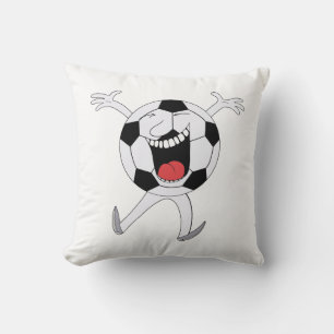 Laughing Soccer Ball Mascot Cushion