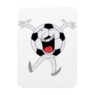 Laughing Soccer Ball Mascot Magnet