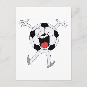 Laughing Soccer Ball Mascot Postcard