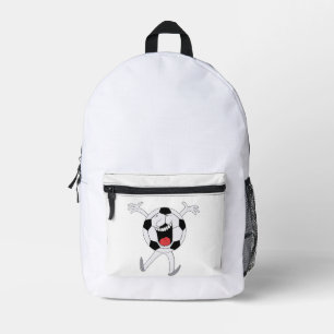Laughing Soccer Ball Mascot Printed Backpack