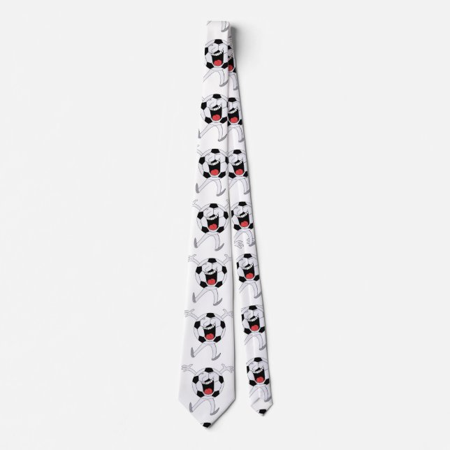 Laughing Soccer Ball Mascot Tie (Front)