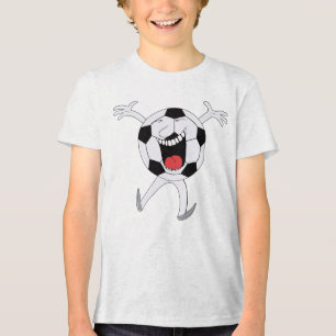 Laughing Soccer Ball Mascot Tri-Blend Shirt