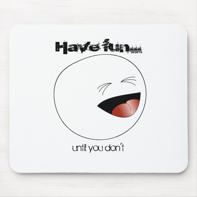 Laughing Stick Figure Head Mouse Pad (Front)
