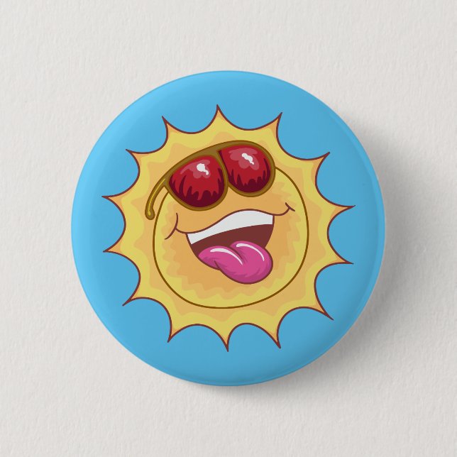 Laughing Sun 6 Cm Round Badge (Front)