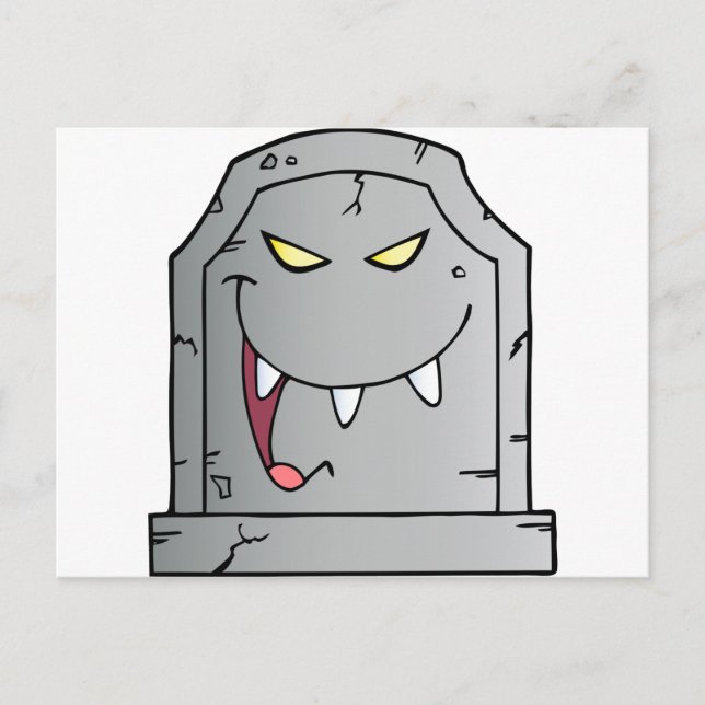 Laughing Tombstone Cartoon Character Postcard (Front)