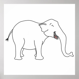 Laughing White Elephant. Poster