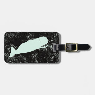 laughing white whale Thunder_Cove Luggage Tag