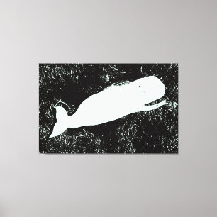 laughing white whale wrapped canvas