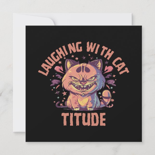 Laughing with Cat-titude Invitation (Front)