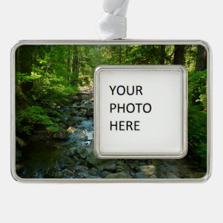 Laughingwater Creek at Mount Rainier National Park Silver Plated Framed Ornament