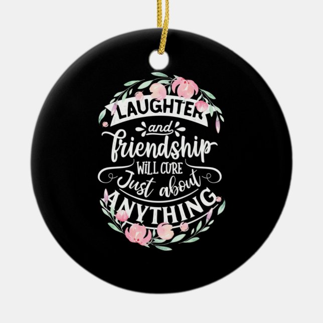 Laughter And Friendship Ceramic Tree Decoration (Front)