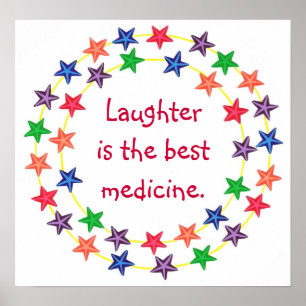 Laughter is the best medicine Colourful Star Poster