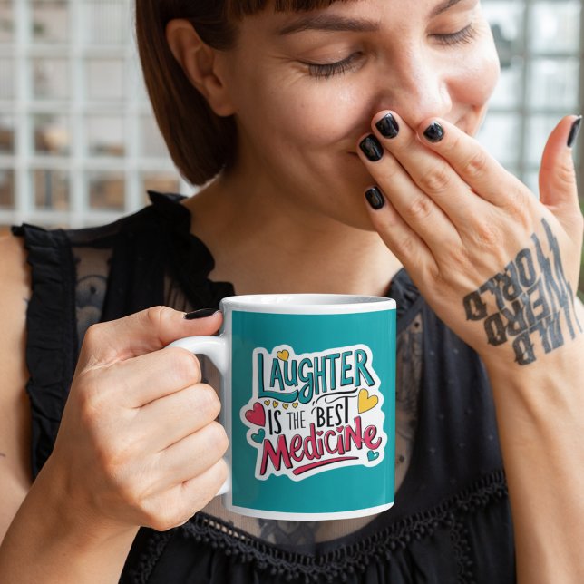 Laughter Is The Best Medicine Mug (Cheer yourself or someone else up with this, "Laughter is the best medicine" mug! )