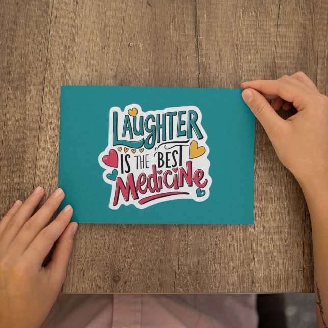 Laughter Is The Best Medicine Personalised Card (Cheer someone up with this, "Laughter is the best medicine" personalized card! )