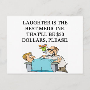 laughter is the best medicine postcard