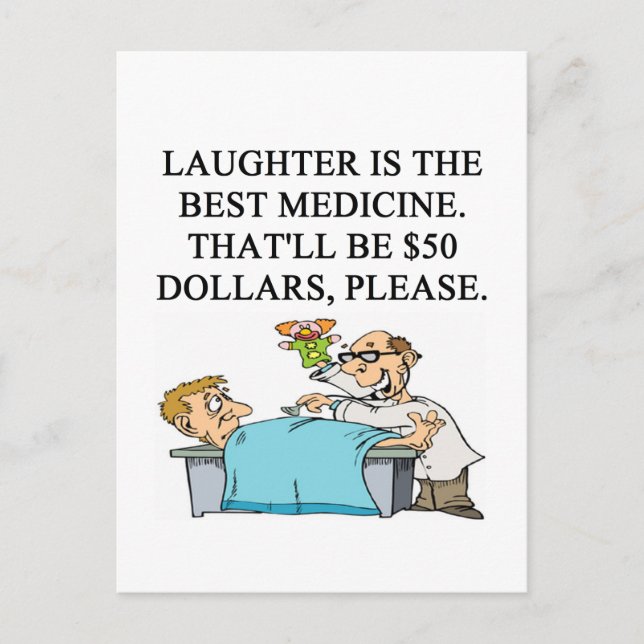 laughter is the best medicine postcard (Front)