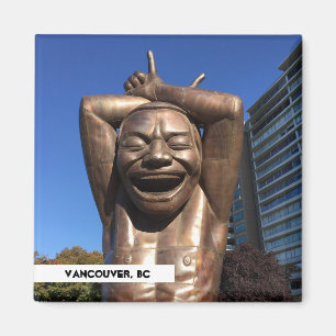 Laughter Statue Vancouver BC Travel Magnet