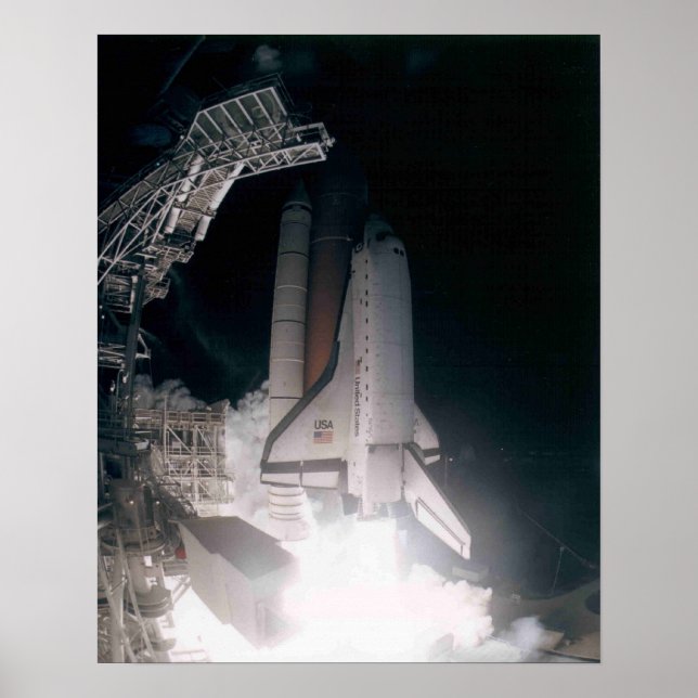 Launch of Space Shuttle Atlantis (STS-76) Poster (Front)