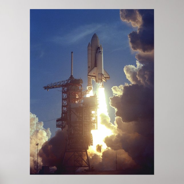 Launch of Space Shuttle Columbia (STS-1) Poster (Front)