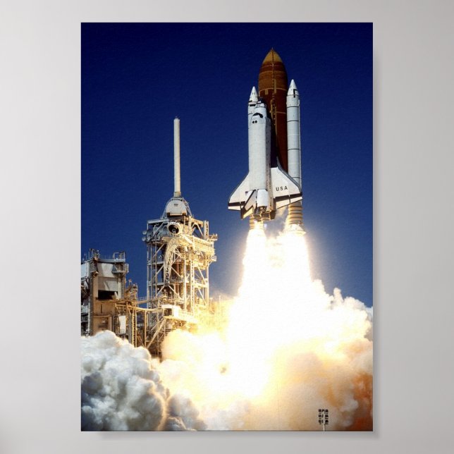 Launch of Space Shuttle Columbia (STS-52) Poster (Front)