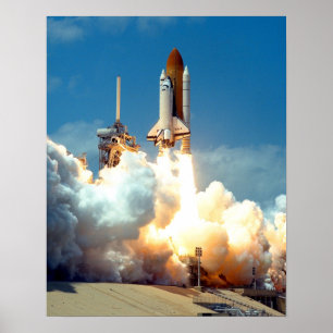 Launch of Space Shuttle Columbia (STS-90) Poster