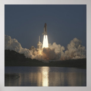 Launch of Space Shuttle Discovery (STS-41) Poster