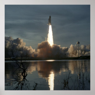 Launch of Space Shuttle Discovery (STS-48) Poster