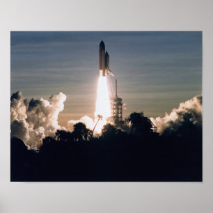 Launch of Space Shuttle Discovery (STS-60) Poster
