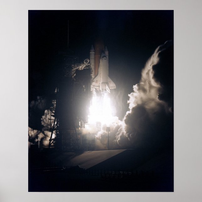 Launch of Space Shuttle Discovery (STS-82) Poster (Front)