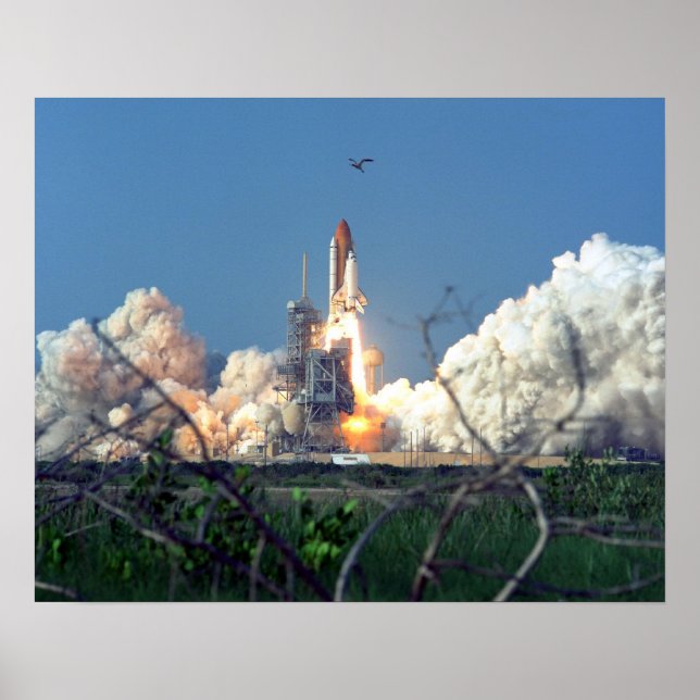Launch of Space Shuttle Discovery (STS-91) Poster (Front)