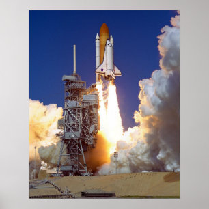 Launch of Space Shuttle Discovery (STS-95) Poster