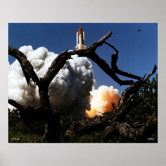 Launch of Space Shuttle STS-83 Poster (Front)