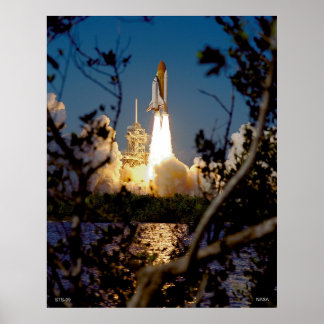 Launch of Space Shuttle STS-99 Poster
