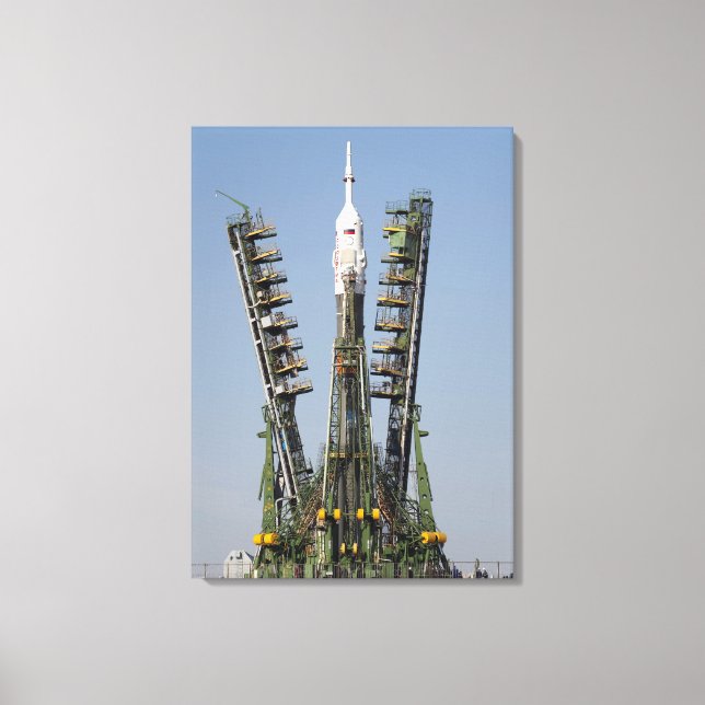Launch scaffolding is raised into place canvas print (Front)