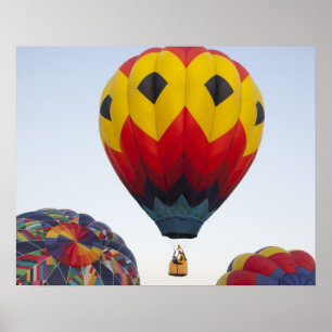 Launching hot air balloons poster