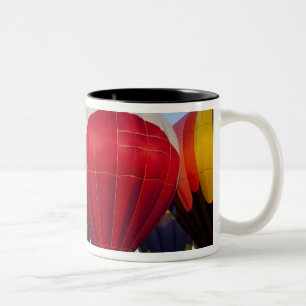 Launching hot air balloons Two-Tone coffee mug
