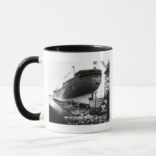Launching of the Edmund Fitzgerald  6-8-1958 (#1) Mug (Left)