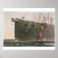 Launching the buoy, August 8th, 1865, marking the