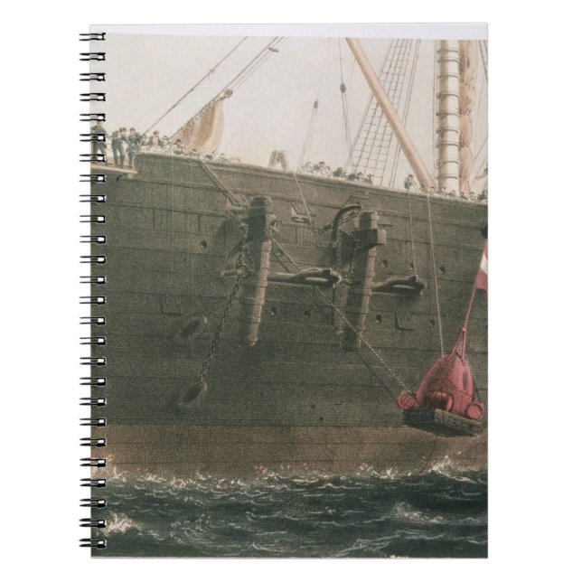 Launching the buoy, August 8th, 1865, marking the Spiral Notebook (Front)