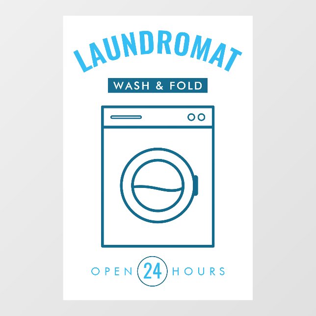 Laundromat 24/7 Wash and Fold Service Blue & White (Sheet)