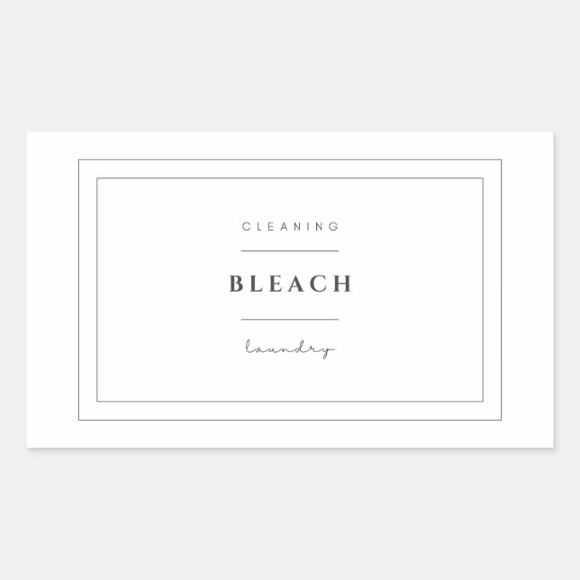 Laundry Bleach Label Stickers (Front)